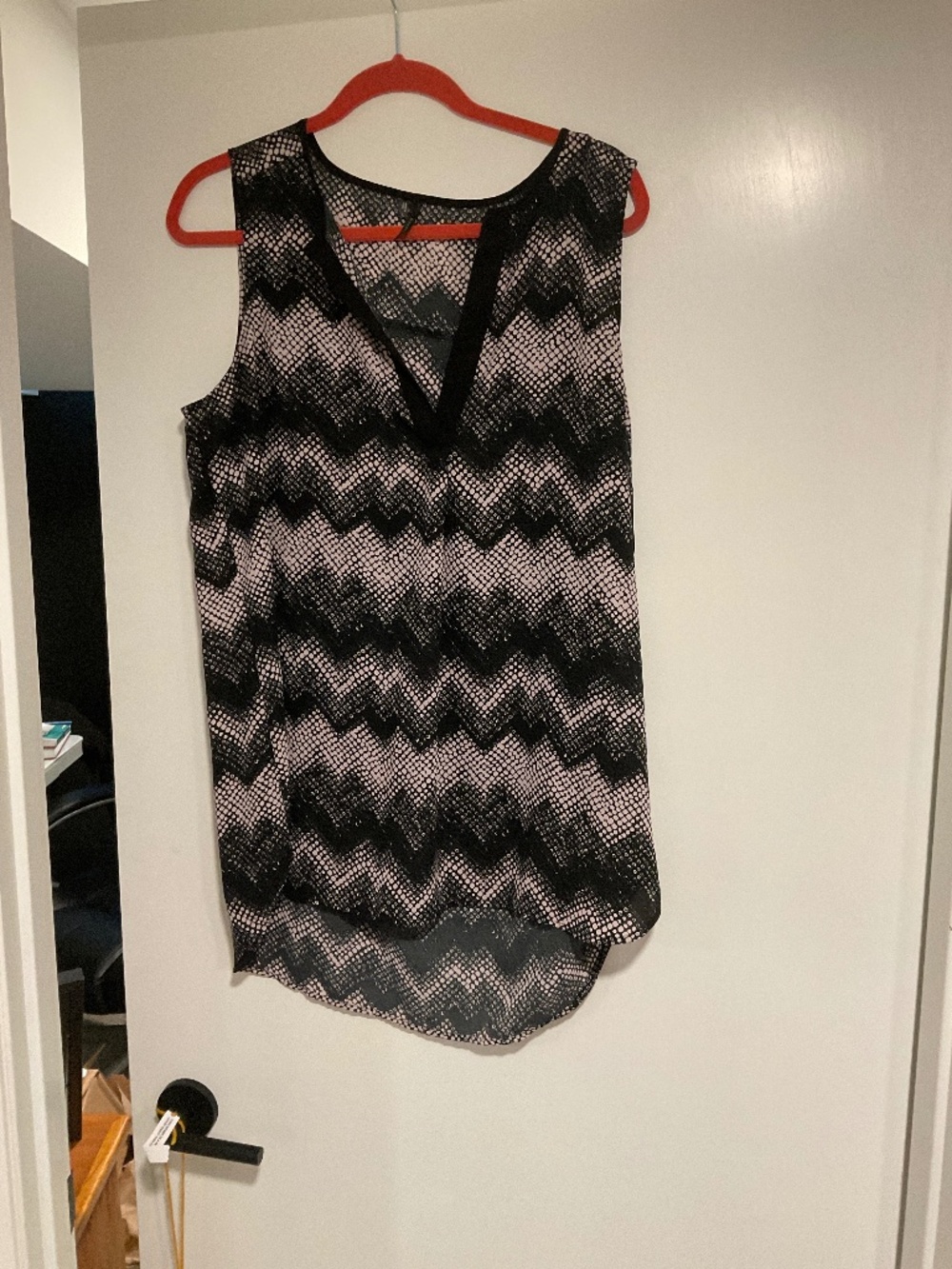 Large Maurice’s Black and Pink tank top
